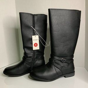 Cat & Jack Girls Black Calf/Knee Boots- Theresa